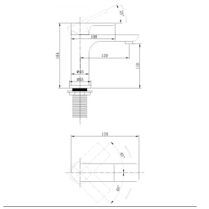 Смеситель ABBER Weiss Insel AF8010 для раковины